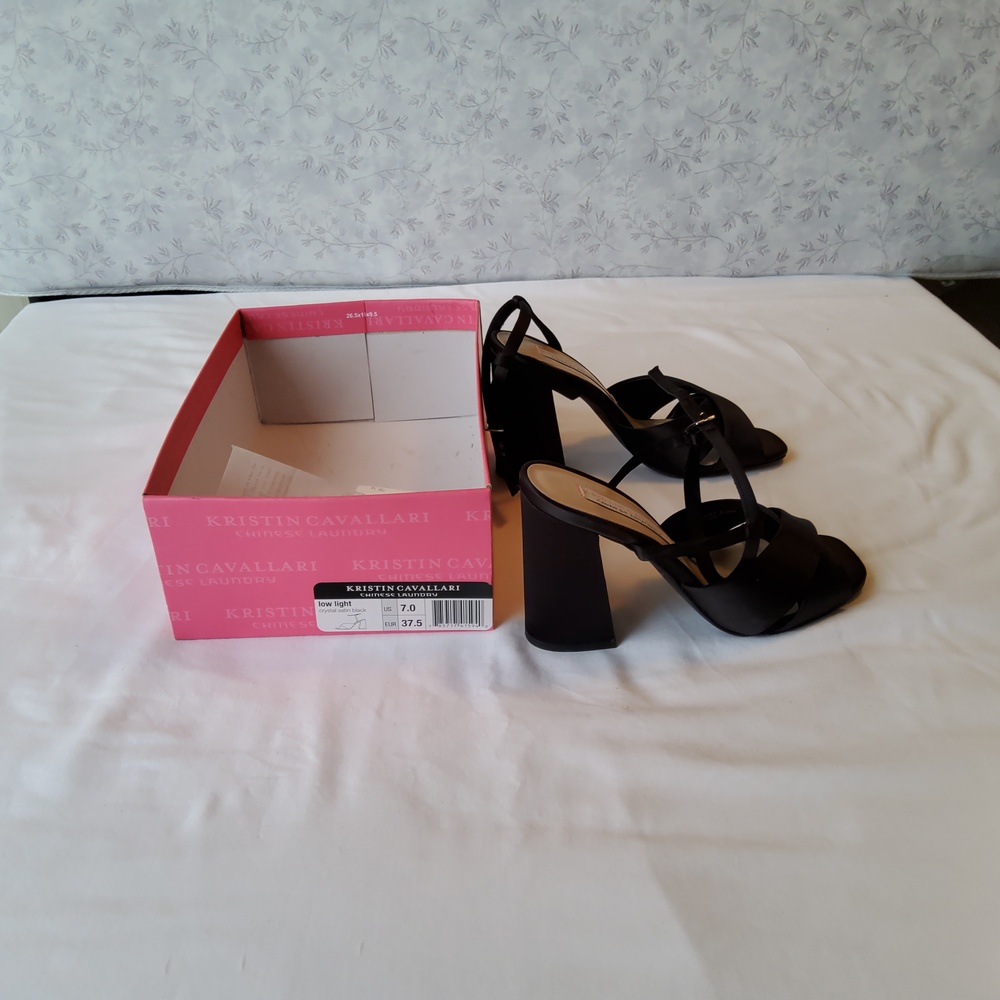 Womens Satin Black Sandal